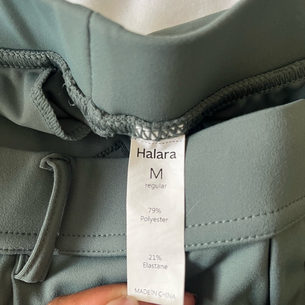 Halara Work Pants M Deep Aquamarine High Waisted Straight Leg Pockets - Picture 6 of 7